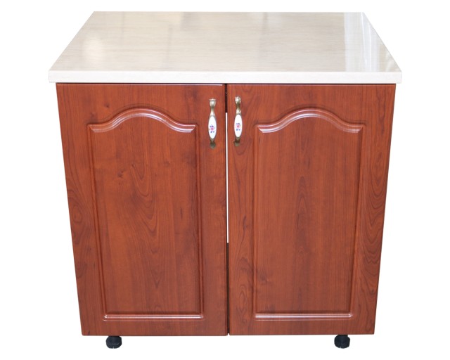 Masca pentru chiuveta cu 2 usi 80 cm Zebra, Wenge/MDF Cedru Mustata, cu blat Travertin, 80 x 85 x 60 cm